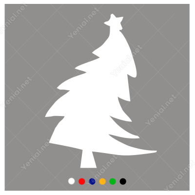 Eğik Yılbaşı Ağacı Sticker Çıkartma Süslemesi Eğik Yılbaşı Ağacı Sticker Çıkartma Süslemesi