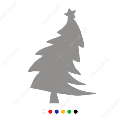 Eğik Yılbaşı Ağacı Sticker Çıkartma Süslemesi Eğik Yılbaşı Ağacı Sticker Çıkartma Süslemesi