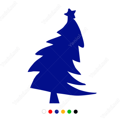 Eğik Yılbaşı Ağacı Sticker Çıkartma Süslemesi Eğik Yılbaşı Ağacı Sticker Çıkartma Süslemesi