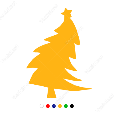Eğik Yılbaşı Ağacı Sticker Çıkartma Süslemesi Eğik Yılbaşı Ağacı Sticker Çıkartma Süslemesi