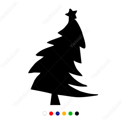 Eğik Yılbaşı Ağacı Sticker Çıkartma Süslemesi Eğik Yılbaşı Ağacı Sticker Çıkartma Süslemesi