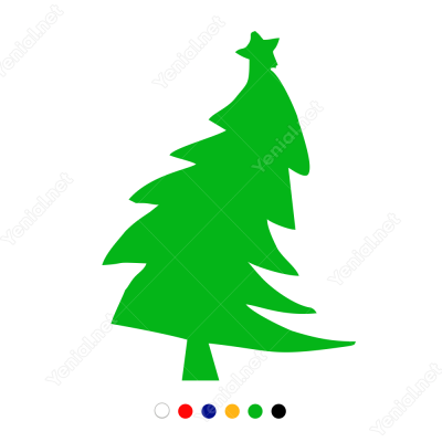 Eğik Yılbaşı Ağacı Sticker Çıkartma Süslemesi Eğik Yılbaşı Ağacı Sticker Çıkartma Süslemesi