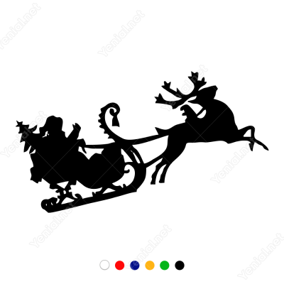 Yılbaşı Cam Süslemeleri Noel Baba Ve Geyik Sticker Yapıştırma