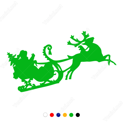 Yılbaşı Cam Süslemeleri Noel Baba Ve Geyik Sticker Yapıştırma