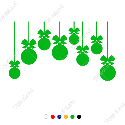Yılbaşı Süslemesi Süs Balonları Duvar Stickerı