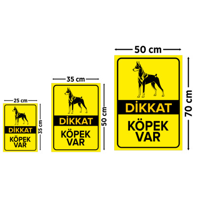 Dikkat Köpek Var Levhası - Doberman Var Levhası