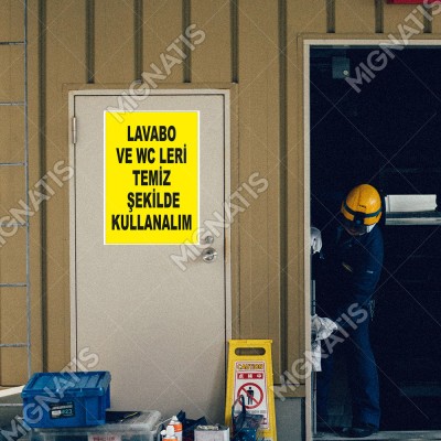 Lavabo Ve Wc-Leri Temiz Şekilde Kullanalım Levhası