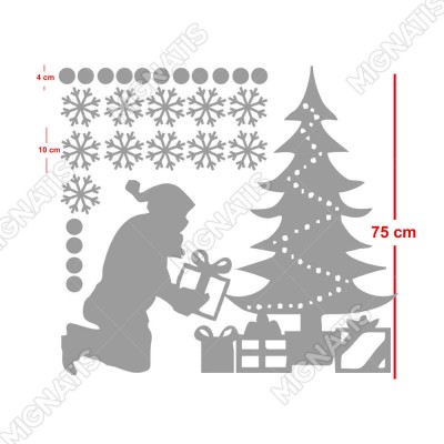Hediye Paketlerini Ağacın Yanına Getiren Noel Baba Yılbaşı Süslemeleri