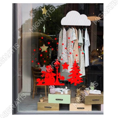 Neşeli Kardan Adam Yıldızlar ve Kar Taneleri Yılbaşı Süslemeleri