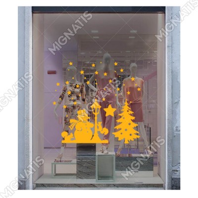 Neşeli Kardan Adam Yıldızlar ve Kar Taneleri Yılbaşı Süslemeleri