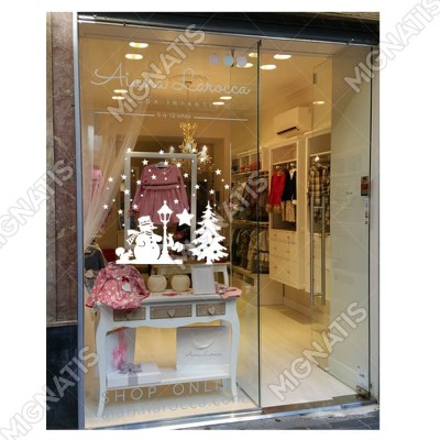 Neşeli Kardan Adam Yıldızlar ve Kar Taneleri Yılbaşı Süslemeleri