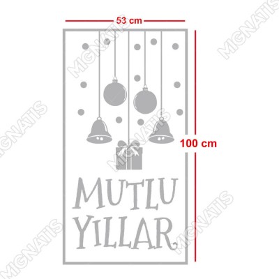 Salınan Hediye Paketleri Ziller ve Mutlu Yıllar Yazısı Yılbaşı Süslemeleri