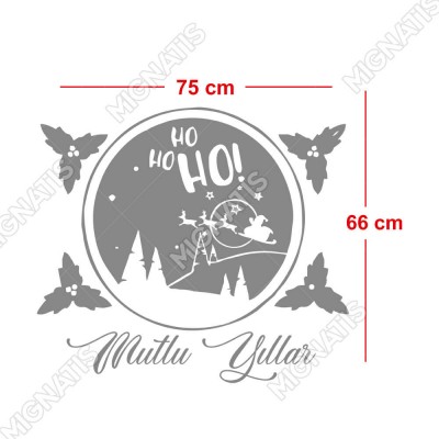 Silindir İçinde Geyik ve Ho ho Ho Mutlu Yıllar Yazısı Yılbaşı Süslemeleri