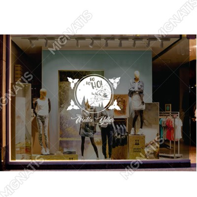 Silindir İçinde Geyik ve Ho ho Ho Mutlu Yıllar Yazısı Yılbaşı Süslemeleri