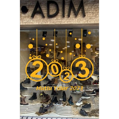 Yeni Yıl Süslemesi 2023 Mutlu Yıllar Yazısı Sticker Çıkartma