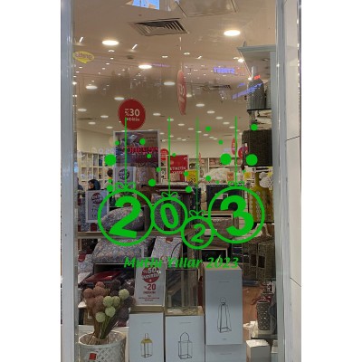 Yeni Yıl Süslemesi 2023 Mutlu Yıllar Yazısı Sticker Çıkartma