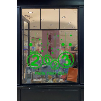 Yeni Yıl Süslemesi 2023 Mutlu Yıllar Yazısı Sticker Çıkartma