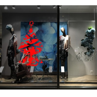 Yılbaşı Süslemeleri Çam Ağacı Ve Hediye Stickerı