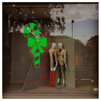 Yılbaşı Süslemeleri Kurdela Süslemeli Değnek