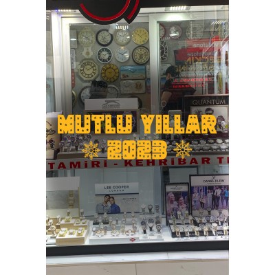 Yılbaşı Süslemeleri Kar Taneleri ve Yıldızlı Mutlu Yıllar Yazısı Sticker