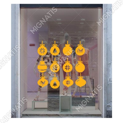 Süsleme Detaylı Salınan Yuvarlaklar ve Kar Taneleri Yılbaşı Süslemeleri