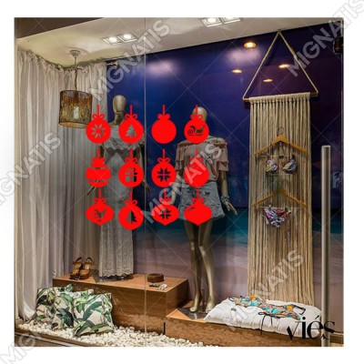 Süsleme Detaylı Salınan Yuvarlaklar ve Kar Taneleri Yılbaşı Süslemeleri