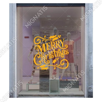 Yaprak Süs Detaylı Marry Christmas Yazısı Mutlu Yıllar Yılbaşı Süslemeleri