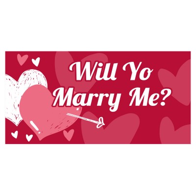 İngilizce Evlilik Teklifi Will You Marry Me Afişi Pankartı