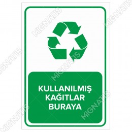 Kullanılmış Kağıtlar Buraya Levhası