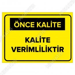 Kalite Verimliliktir Levhası