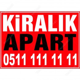 Kiralık Apart Branda Branda Afişi (Kırmızı Renk)