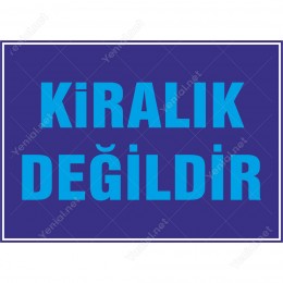 Kiralık Değildir Branda Branda Afişi (Mavi Renk)