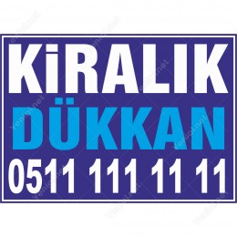 Kiralık Dükkan Branda Branda Afişi (Mavi Renk)