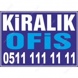 Kiralık Ofis Branda Branda Afişi (Mavi Renk)