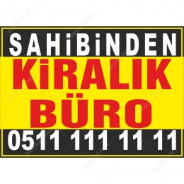 Sahibinden Kiralık Büro Branda Afişi (Sarı Siyah Renk)