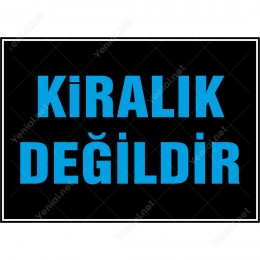 Kiralık Değildir Branda Afişi (Siyah Mavi Renk)