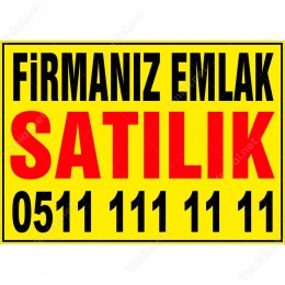 Firmanız Emlak Satılık Branda Afişi