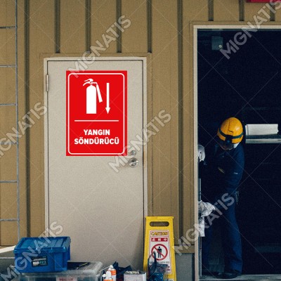 Yangın Söndürücü Aşağı Ok Levhası